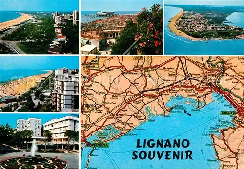 AK / Ansichtskarte Lignano Landkarte  Lignano