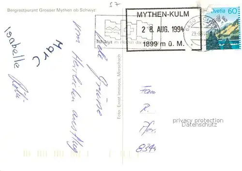 AK / Ansichtskarte Mythen_SZ Bergrestaurant Grosser Mythen  Mythen_SZ