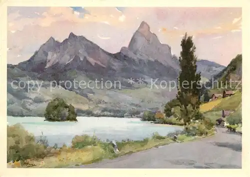 AK / Ansichtskarte Lauerz Lauerzersee Kuenstlerkarte  Lauerz