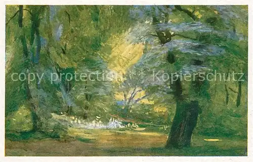 AK / Ansichtskarte Karlsruhe_Baden Stadtgarten Aquarell Wilhelm Volz Karlsruhe_Baden