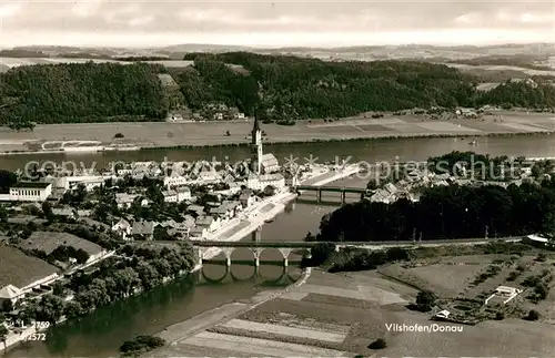 AK / Ansichtskarte Vilshofen_Donau Fliegeraufnahme Vilshofen Donau