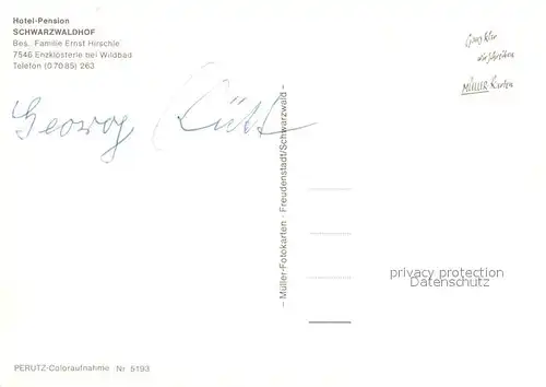 AK / Ansichtskarte Enzkloesterle Hotel Pension Schwarzwaldhof Enzkloesterle