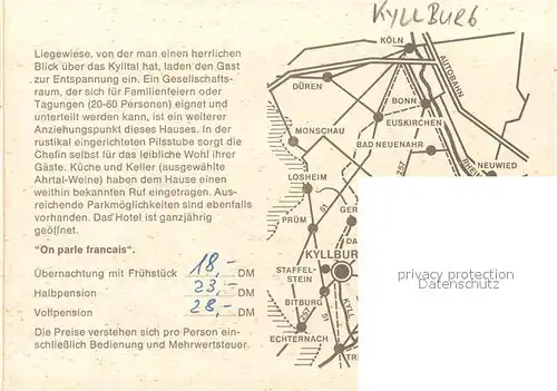 AK / Ansichtskarte Kyllburg_Rheinland Pfalz Hotel Kurfuerst von Trier Restaurant Garten Liegewiese Kyllburg_Rheinland Pfalz