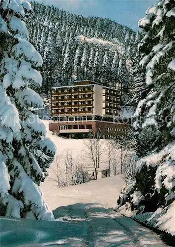 AK / Ansichtskarte Lierbach Haus Wasserfall Schulungs  und Erholungsheim Deutsche Postgewerkschaft Winterlandschaft Lierbach