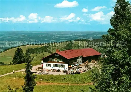 AK / Ansichtskarte Steibis Berggasthof Falkenhuette Fernsicht Landschaftspanorama Steibis