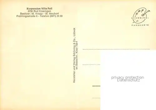 AK / Ansichtskarte Bad_Kissingen Kurpension Villa Fell Garten Liegewiese Bad_Kissingen