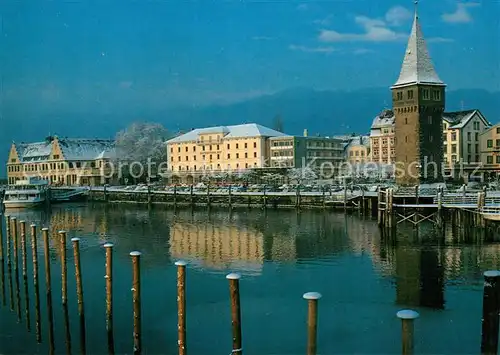 AK / Ansichtskarte Lindau_Bodensee Hotel Bayerischer Hof Ansicht vom See aus Lindau Bodensee