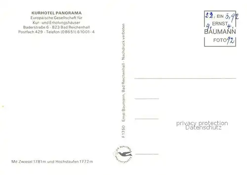AK / Ansichtskarte Bad_Reichenhall Kurhotel Panorama Alpenblick Bad_Reichenhall
