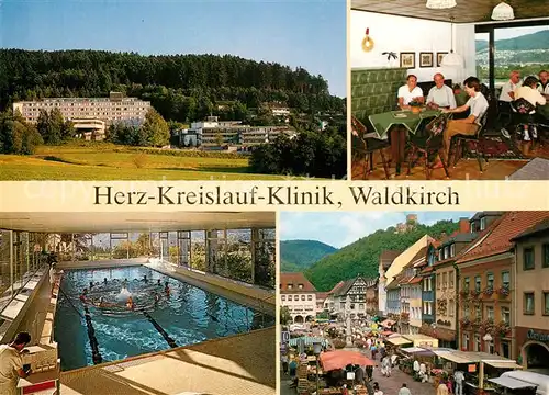 AK / Ansichtskarte Waldkirch_Breisgau Herz Kreislauf Klinik Hallenbad Innenstadt Markt Waldkirch Breisgau