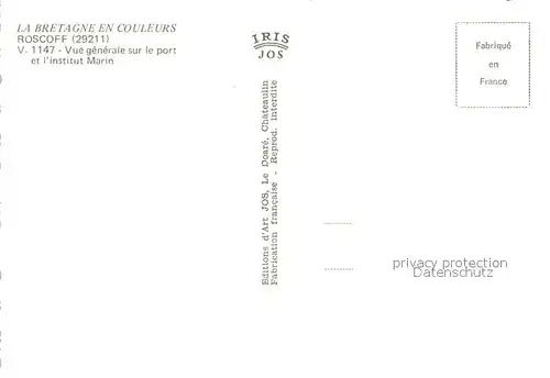 AK / Ansichtskarte Roscoff Vue generale aerienne sur le port et lInstitut Marin Roscoff