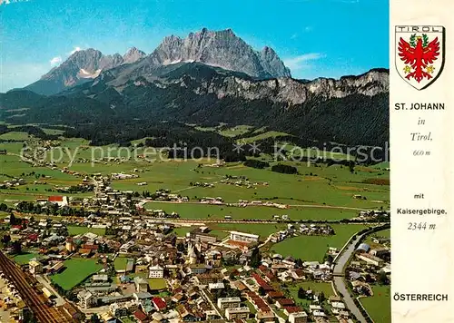 AK / Ansichtskarte St_Johann_Tirol Fliegeraufnahme mit Wildem Kaiser St_Johann_Tirol