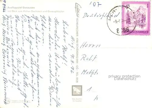 AK / Ansichtskarte Gosausee mit Hohem Dachstein und Torstein Gosausee