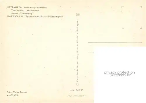 AK / Ansichtskarte Matrahaza Hostel Voeroesmarty Matrahaza