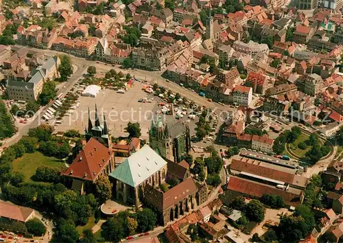 AK / Ansichtskarte Erfurt Fliegeraufnahme Domplatz Mariendom Pfarrkirche Severi Erfurt