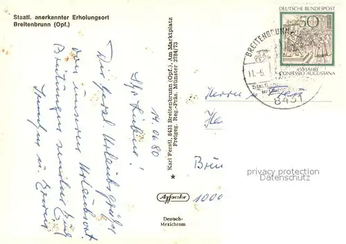 AK / Ansichtskarte Breitenbrunn_Oberpfalz_Neumarkt Fliegeraufnahme Breitenbrunn_Oberpfalz