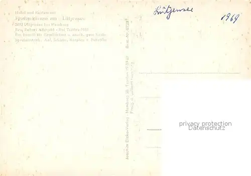 AK / Ansichtskarte Luetjensee Fliegeraufnahme Hotel Restaurant Fischerklause Luetjensee