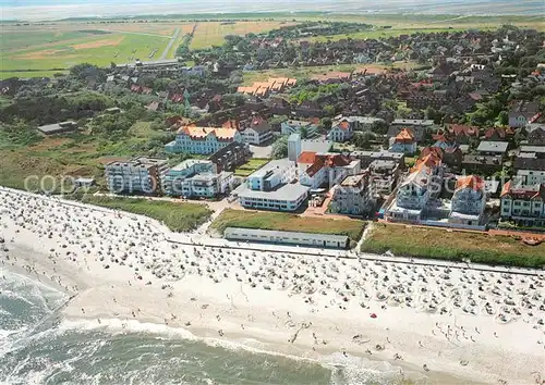 AK / Ansichtskarte Wangerooge_Nordseebad Fliegeraufnahme Caritas Gaestehaus Germania Wangerooge_Nordseebad