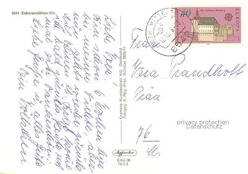 AK / Ansichtskarte Eckersmuehlen Fliegeraufnahme Eckersmuehlen