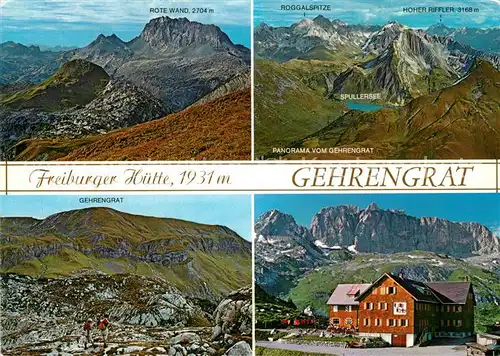 AK / Ansichtskarte Freiburgerhuette Gehrengrat Ravensburger Huette Spullersee  Freiburgerhuette