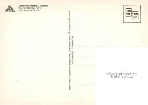 AK / Ansichtskarte Krummhoern Jugendherberge Greetsiel Windmuehle Fischereihafen Fischkutter Krummhoern