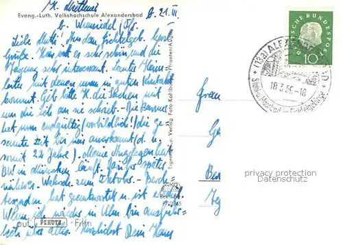 AK / Ansichtskarte Alexandersbad_Bad Evang. luth. Volkshochschule Alexandersbad_Bad