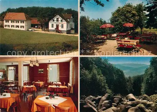 AK / Ansichtskarte Lautertal_Odenwald Hotel Restaurant Kuralpe Kreuzhof Landschaftspanorama Felsen Lautertal Odenwald