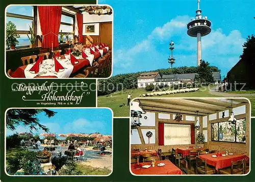 AK / Ansichtskarte Hoherodskopf Berggasthof Hoherodskopf Restaurant Terrasse Aussichtsturm Hoherodskopf