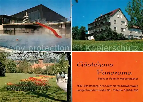 AK / Ansichtskarte Schoemberg_Schwarzwald Gaestehaus Panorama Wellenbad Kurpark Schoemberg Schwarzwald