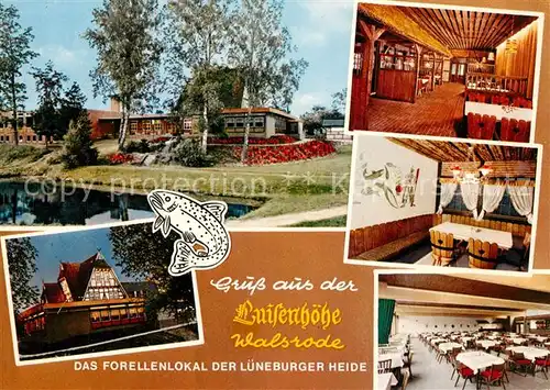 AK / Ansichtskarte Walsrode_Lueneburger_Heide Restaurant Luisenhoehe Forellenlokal Teich Walsrode_Lueneburger_Heide