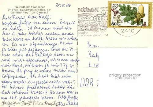 AK / Ansichtskarte Moelln_Lauenburg Freizeitheim Tannenhof Moelln_Lauenburg