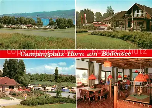 AK / Ansichtskarte Horn_Gaienhofen Campingplatz Gaststaette Landschaftspanorama Bodensee Horn Gaienhofen