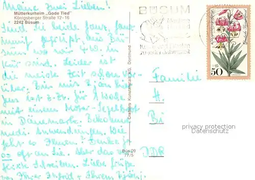 AK / Ansichtskarte Buesum_Nordseebad Muetterkurheim Gode Tied Buesum_Nordseebad