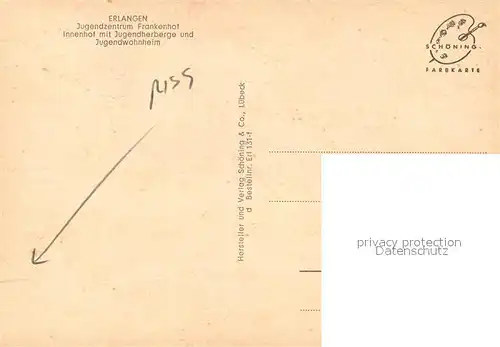 AK / Ansichtskarte Erlangen Jugendzentrum Frankenhof Innenhof Jugendherberge Jugendwohnheim Erlangen