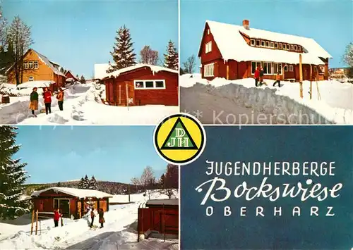 AK / Ansichtskarte Bockswiese Hahnenklee_Harz Jugendherberge Winterlandschaft Bockswiese Hahnenklee