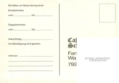 AK / Ansichtskarte Elzach Cafe Pension Schwarzwaldperle Elzach