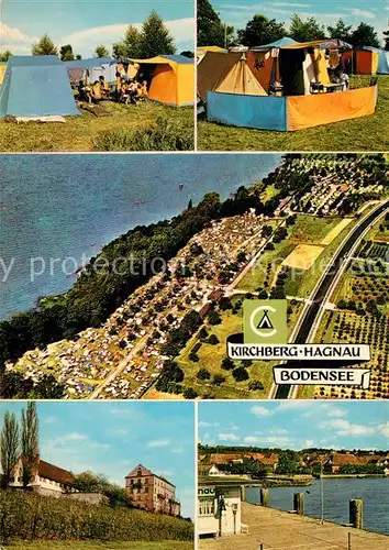AK / Ansichtskarte Hagnau_Bodensee Campingplatz Kirchberg Hagnau Fliegeraufnahme Hagnau Bodensee