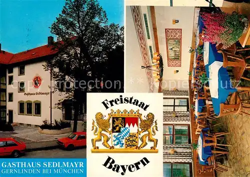 AK / Ansichtskarte Gernlinden Gasthaus Sedlmayr Wappen Gernlinden