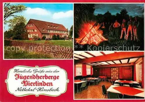 AK / Ansichtskarte Hinsbeck Jugendherberge Vierlinden Lagerfeuer Hinsbeck