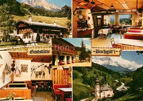 AK / Ansichtskarte Maria_Gern Cafe Gaststaette Bachguet l Kirche Landschaftspanorama Alpen Maria_Gern