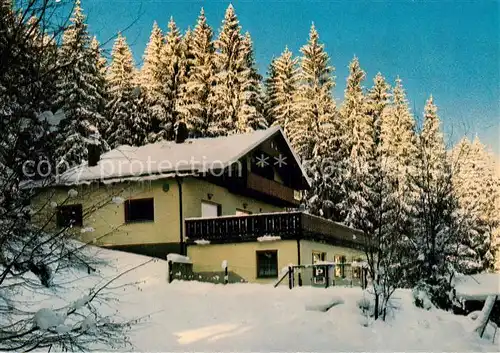 AK / Ansichtskarte Zwiesel_Niederbayern Zwieseler Alm Berggasthaus im Winter Bayerischer Wald Zwiesel Niederbayern