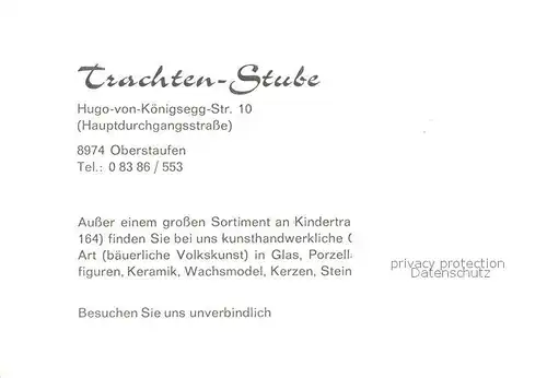 AK / Ansichtskarte Oberstaufen Trachten Stube Ladengeschaeft Oberstaufen