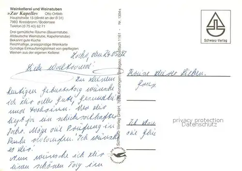 AK / Ansichtskarte Kressbronn_Bodensee Weinkellerei Weinstuben Zur Kapelle Kressbronn Bodensee