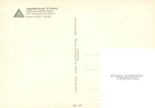 AK / Ansichtskarte Luebeck Jugendherberge Holstentor Luebeck