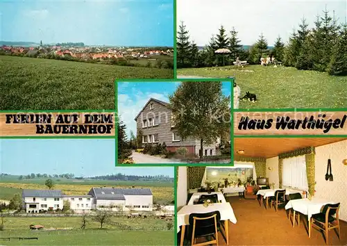 AK / Ansichtskarte Kleinenberg_Bueren_Westfalen Pension Haus Warthuetel Landschaftspanorama Eggegebirge Kleinenberg_Bueren