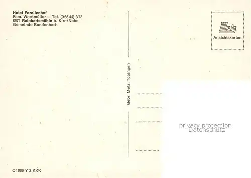 AK / Ansichtskarte Kirn_Nahe Hotel Forellenhof Reinhartsmuehle Pferde Teich Angeln Kirn_Nahe