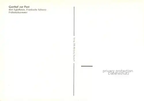 AK / Ansichtskarte Egloffstein Gasthof zur Post Fruehstueckszimmer Egloffstein