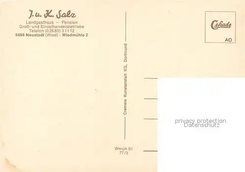 AK / Ansichtskarte Neustadt_Wied Landgasthaus Pension Wiedmuehle Autobahnbruecke Fliegeraufnahme Neustadt_Wied