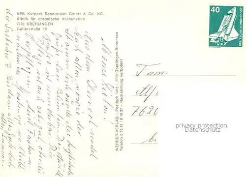 AK / Ansichtskarte ueberlingen_Bodensee KPS Kurpark Sanatorium ueberlingen Bodensee