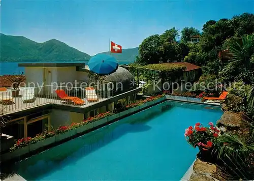 AK / Ansichtskarte Ascona_Lago_Maggiore Hotel Riposo Schwimmbad Ascona_Lago_Maggiore
