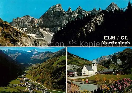 AK / Ansichtskarte Elm_GL Martinsloch mit Tschingeloerner Hausstock Piz Sardona und Piz Segnes Elm_GL